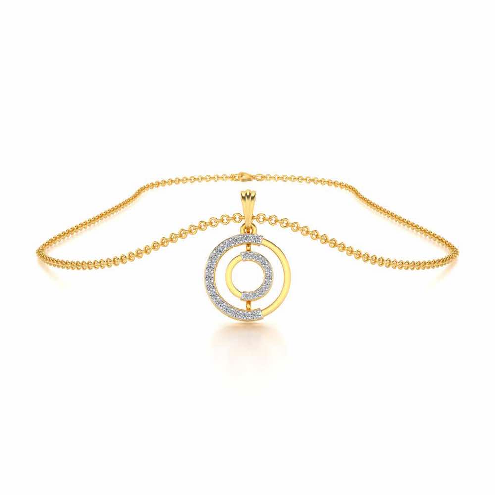 Lucky Circle Silver Pendant - Yellow Gold - Image 3