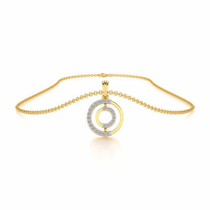 Lucky Circle Silver Pendant - Yellow Gold - Image 3