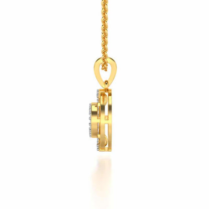 Lucky Circle Silver Pendant - Yellow Gold - Image 4