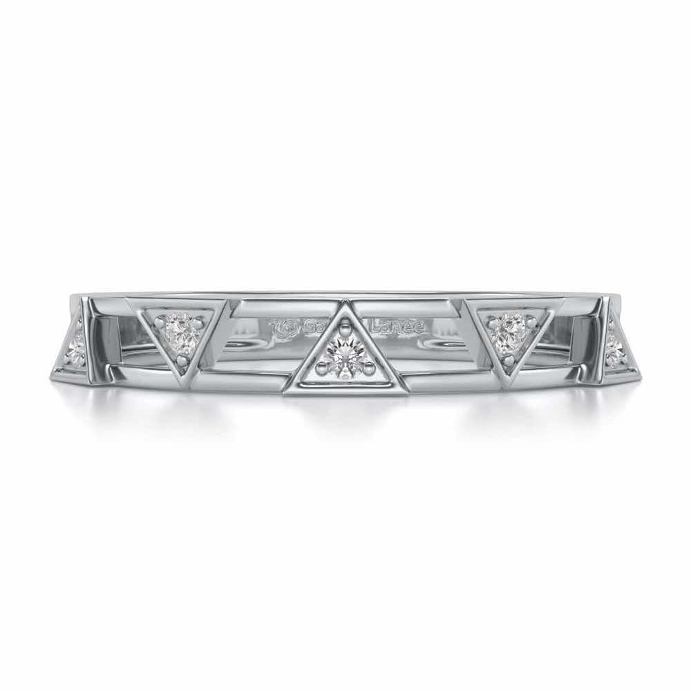 Lucky Pointer Silver Band Ring - White Gold - Image 4