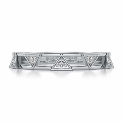 Lucky Pointer Silver Band Ring - White Gold - Image 4
