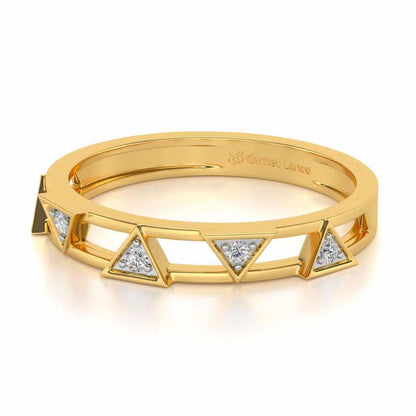 Lucky Pointer Silver Band Ring - Yellow Gold - Image 2