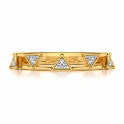 Lucky Pointer Silver Band Ring - Yellow Gold - Image 4