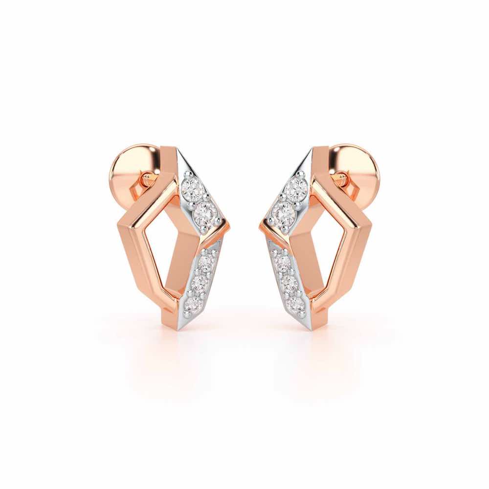 Lumina Silver Earrings - Rose Gold - Image 1
