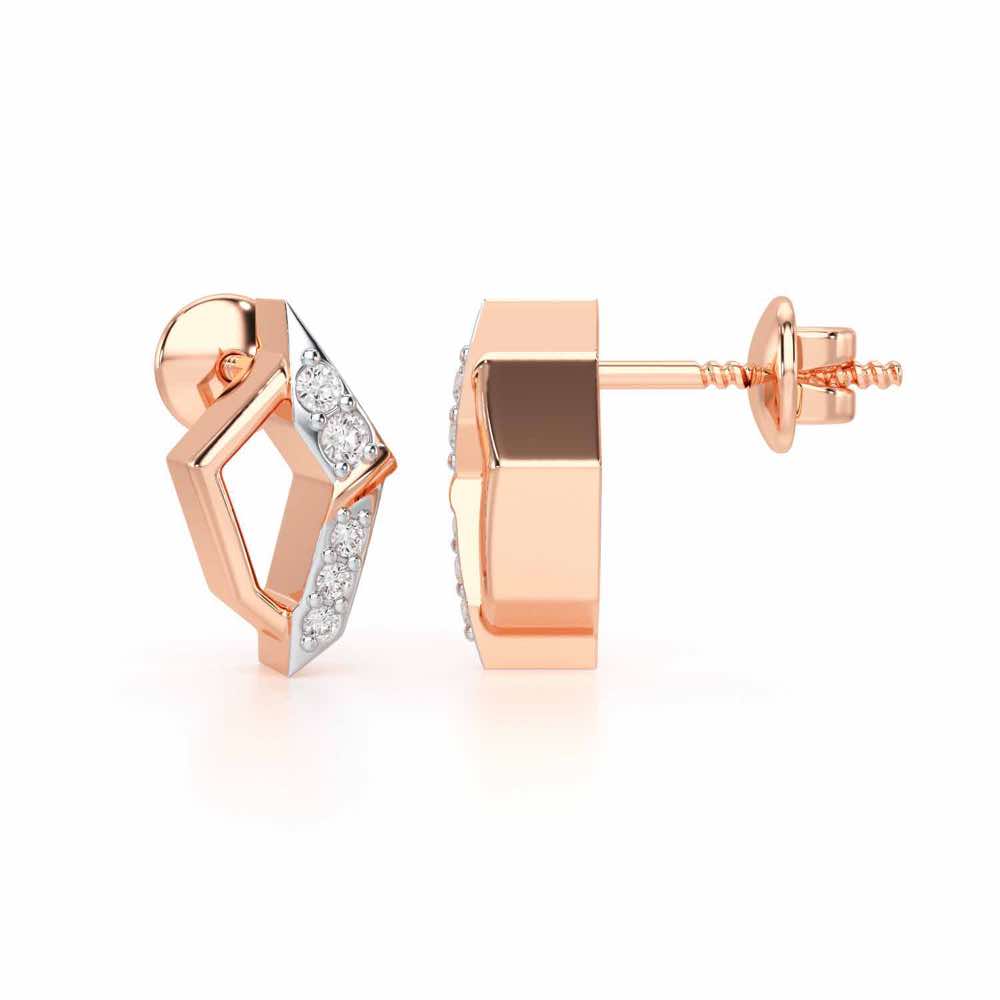 Lumina Silver Earrings - Rose Gold - Image 4
