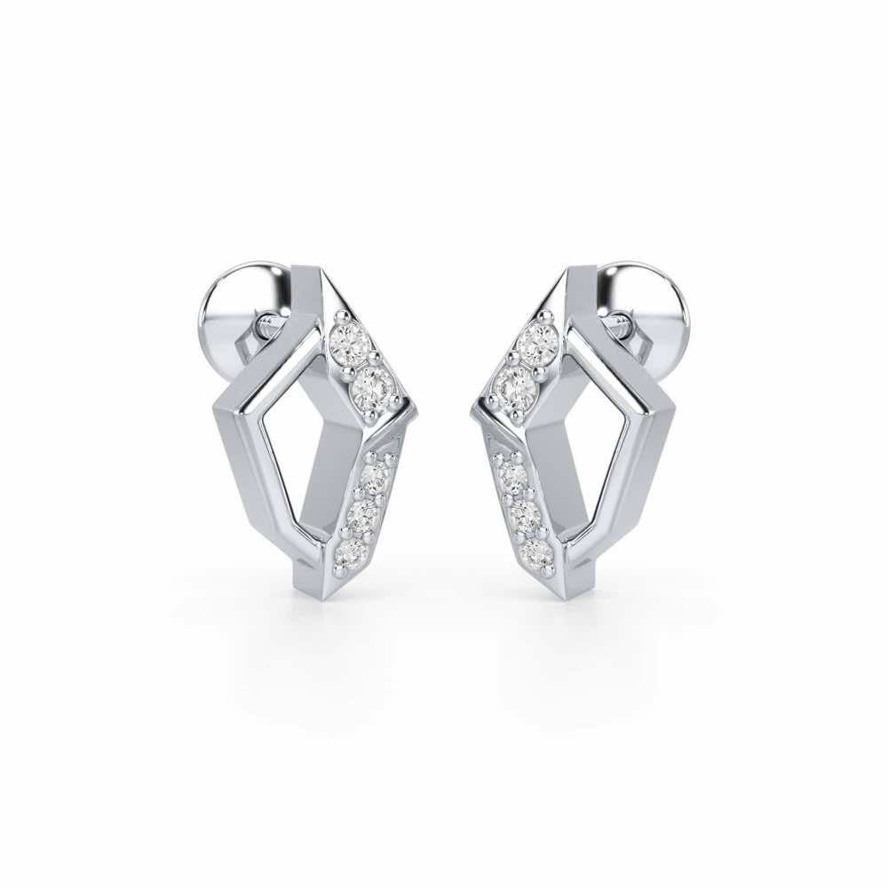 Lumina Silver Earrings - White Gold - Image 1