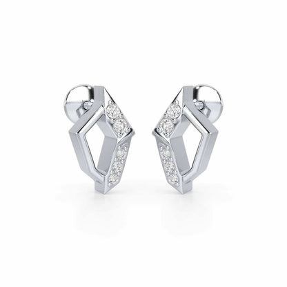 Lumina Silver Earrings - White Gold - Image 1