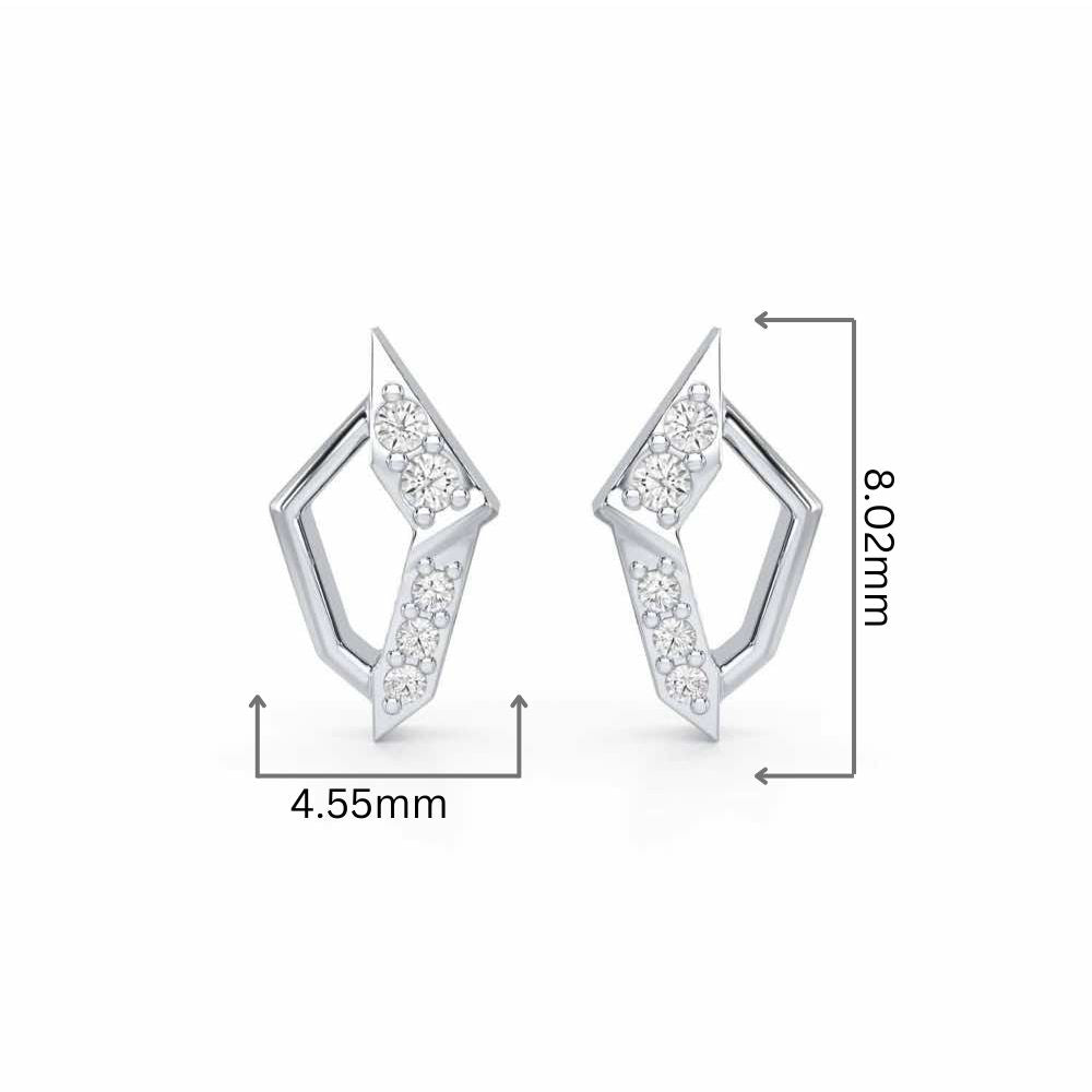 Lumina Silver Earrings - White Gold - Image 2