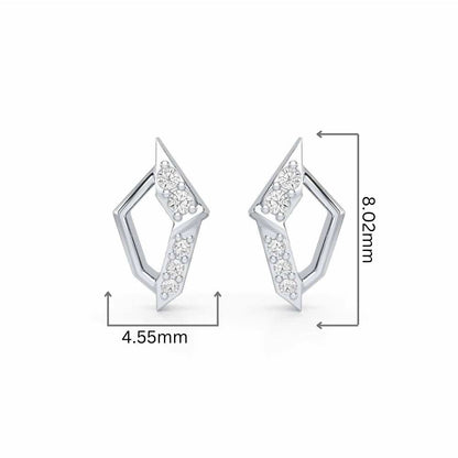 Lumina Silver Earrings - White Gold - Image 2