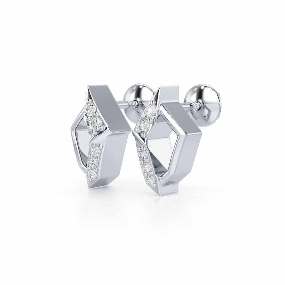 Lumina Silver Earrings - White Gold - Image 3