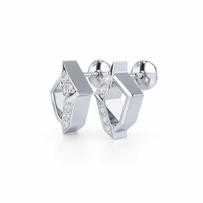 Lumina Silver Earrings - White Gold - Image 3