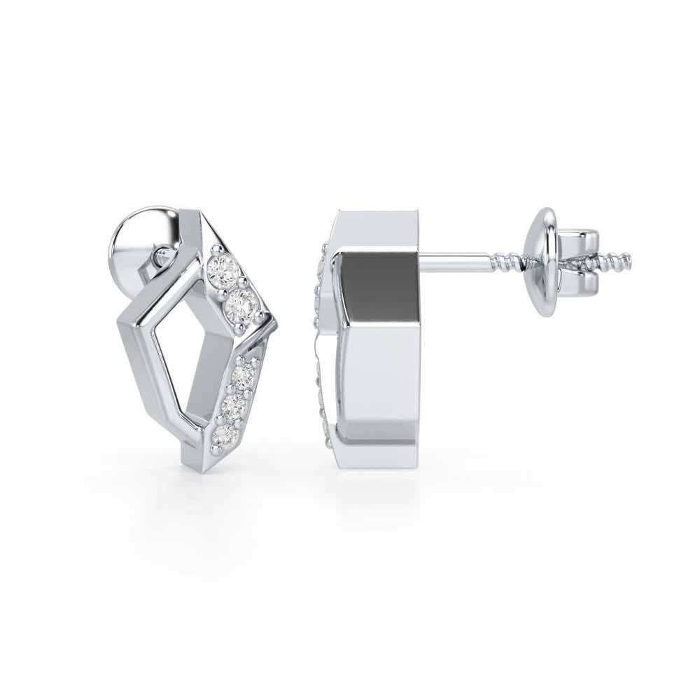 Lumina Silver Earrings - White Gold - Image 4