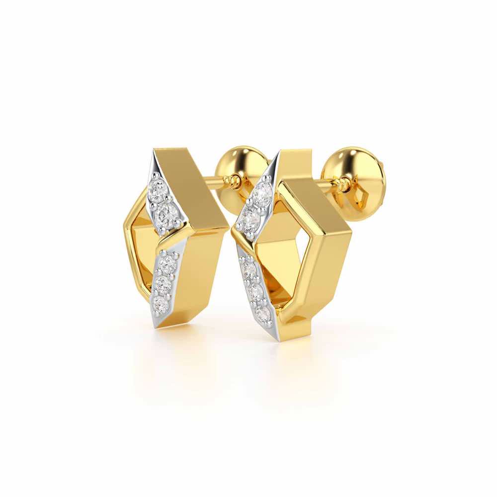 Lumina Silver Earrings - Yellow Gold - Image 3