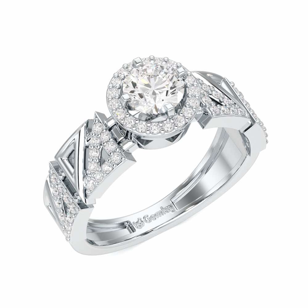 Luminescent Elegance Solitaire Ring - White Gold - Image 1