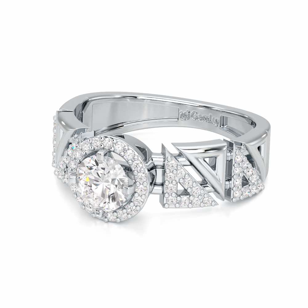 Luminescent Elegance Solitaire Ring - White Gold - Image 2