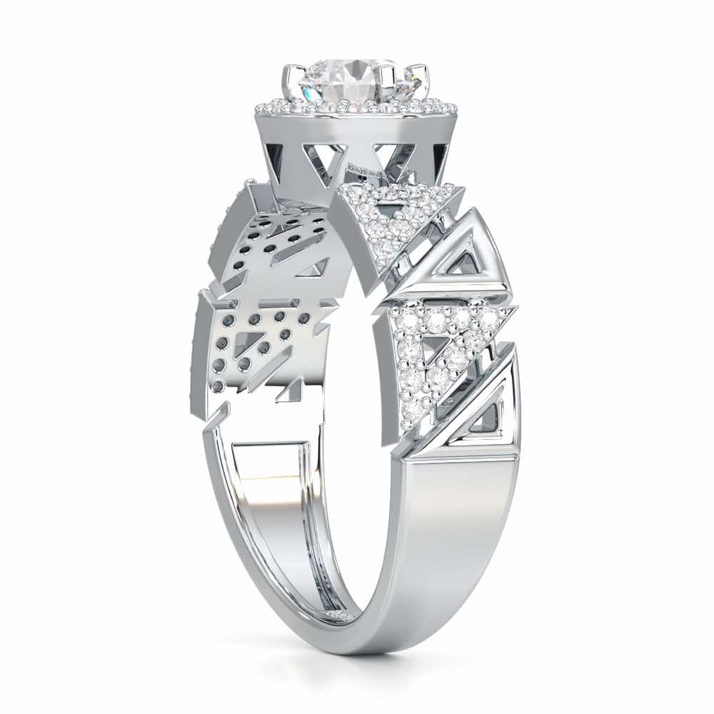 Luminescent Elegance Solitaire Ring - White Gold - Image 3