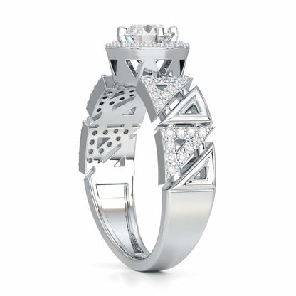 Luminescent Elegance Solitaire Ring - White Gold - Image 3