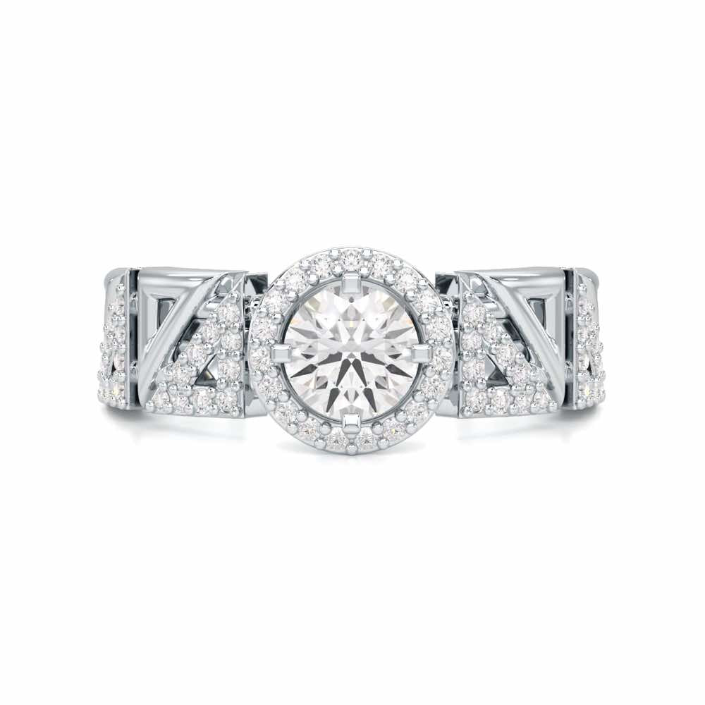 Luminescent Elegance Solitaire Ring - White Gold - Image 4