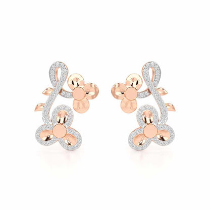 Luminescent Harmony Silver Earrings - Rose Gold - Image 1