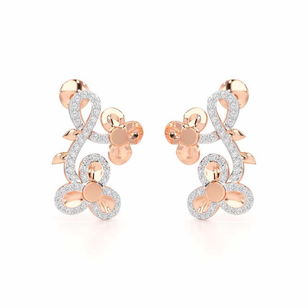 Luminescent Harmony Silver Earrings - Rose Gold - Image 2