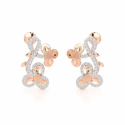 Luminescent Harmony Silver Earrings - Rose Gold - Image 2