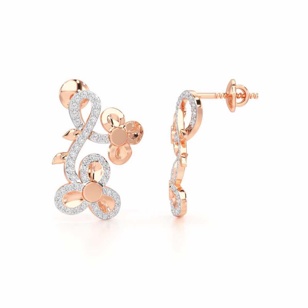 Luminescent Harmony Silver Earrings - Rose Gold - Image 4