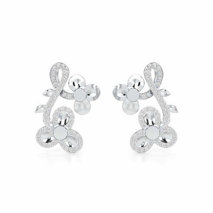 Luminescent Harmony Silver Earrings - White Gold - Image 1