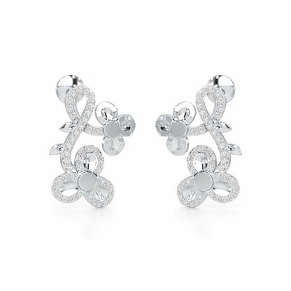 Luminescent Harmony Silver Earrings - White Gold - Image 2