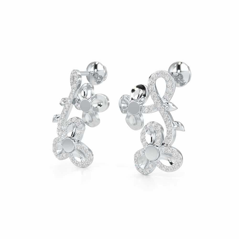 Luminescent Harmony Silver Earrings - White Gold - Image 3