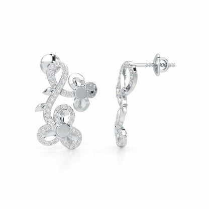 Luminescent Harmony Silver Earrings - White Gold - Image 4
