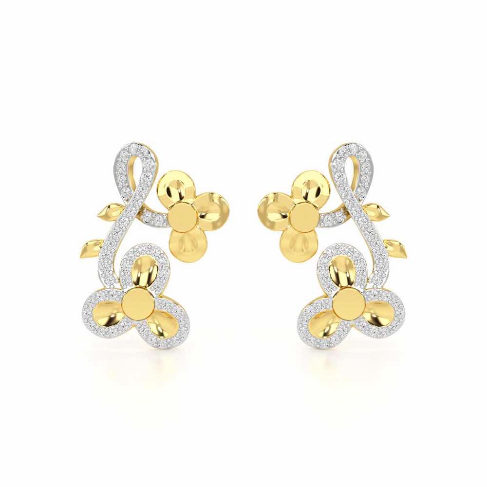 Luminescent Harmony Silver Earrings - Yellow Gold - Image 1