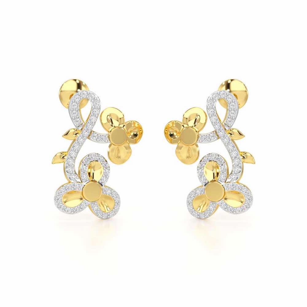 Luminescent Harmony Silver Earrings - Yellow Gold - Image 2