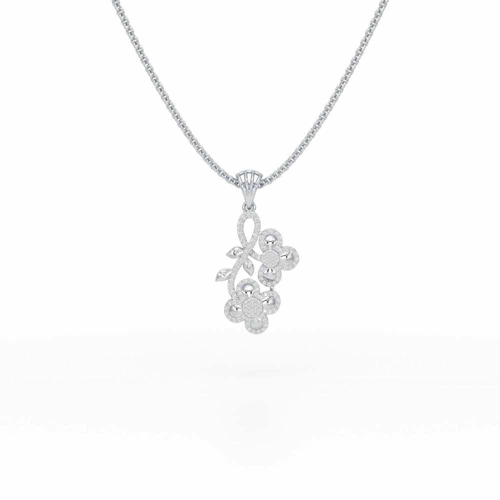 Luminescent Harmony Silver Pendant - White Gold - Image 1