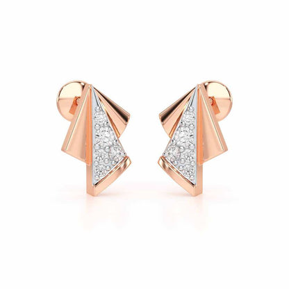 Luminous Angles Silver Earrings - Rose Gold - Image 1