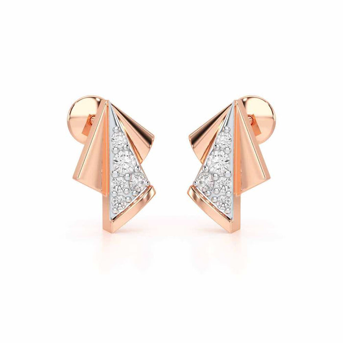 Luminous Angles Silver Earrings - Rose Gold - Image 1