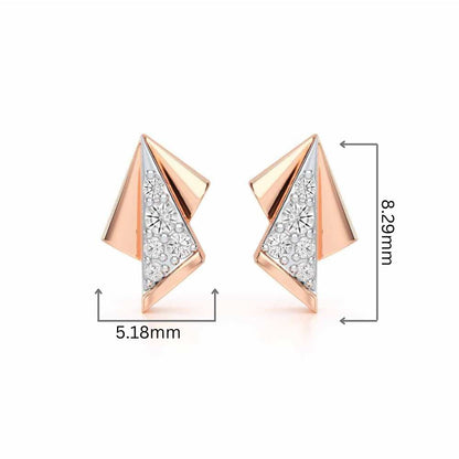 Luminous Angles Silver Earrings - Rose Gold - Image 2