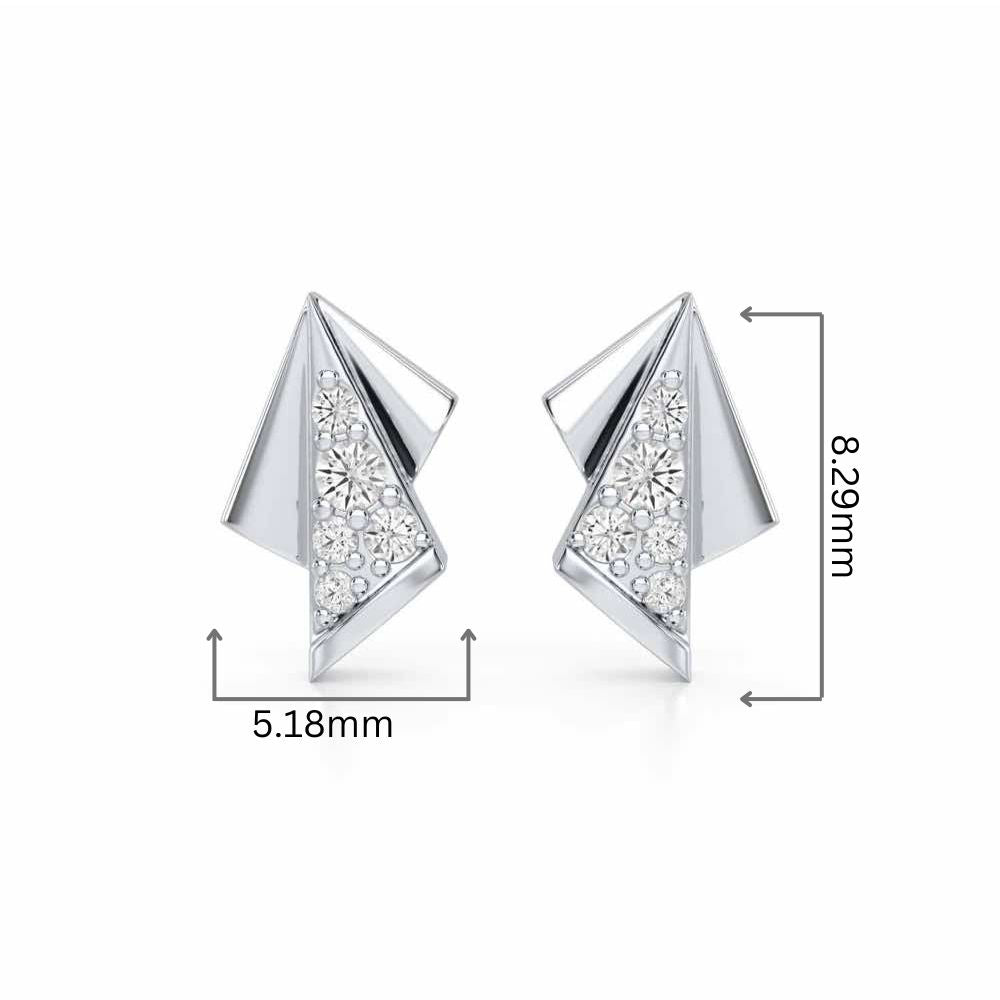 Luminous Angles Silver Earrings - White Gold - Image 2