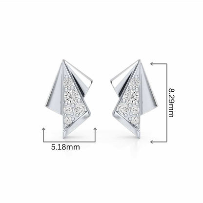 Luminous Angles Silver Earrings - White Gold - Image 2