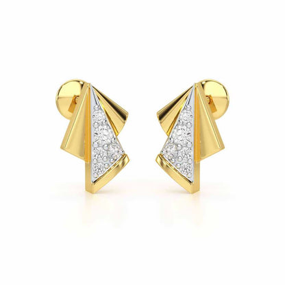Luminous Angles Silver Earrings - Yellow Gold - Image 1