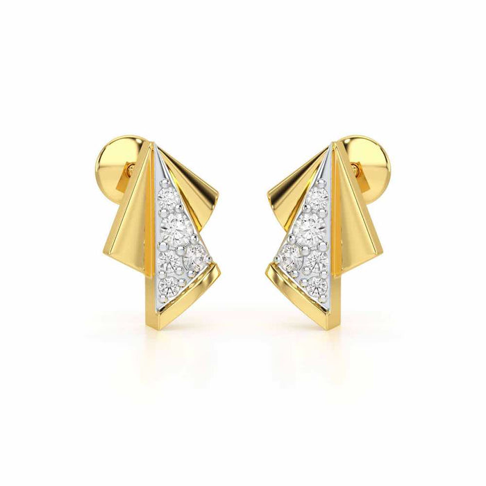 Luminous Angles Silver Earrings - Yellow Gold - Image 1