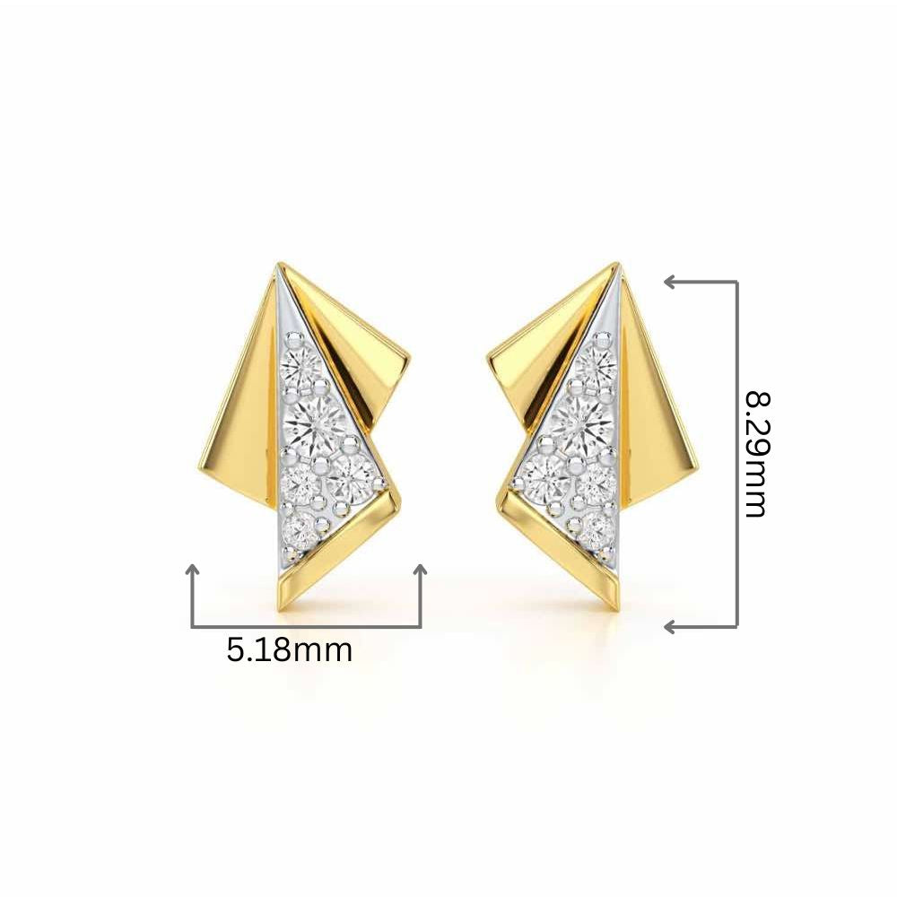 Luminous Angles Silver Earrings - Yellow Gold - Image 2