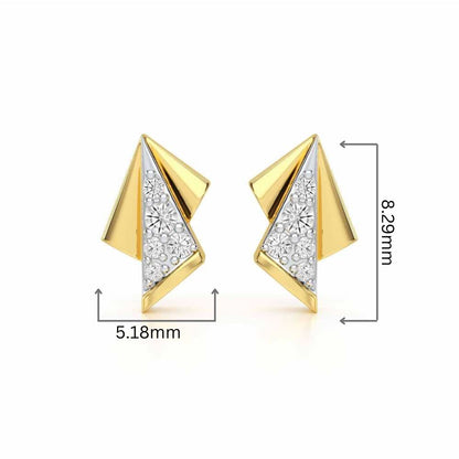 Luminous Angles Silver Earrings - Yellow Gold - Image 2