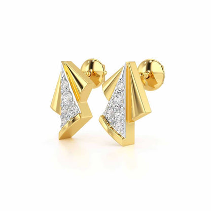Luminous Angles Silver Earrings - Yellow Gold - Image 3
