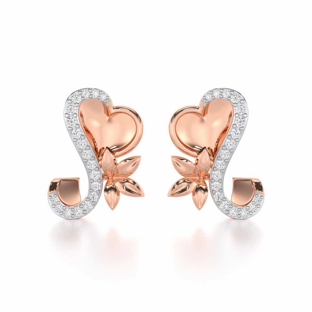 Luminous Aura Silver Earrings - Rose Gold - Image 1