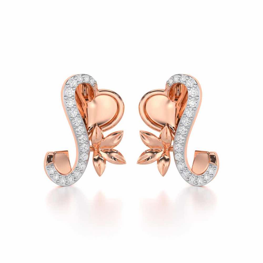 Luminous Aura Silver Earrings - Rose Gold - Image 2