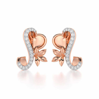 Luminous Aura Silver Earrings - Rose Gold - Image 2