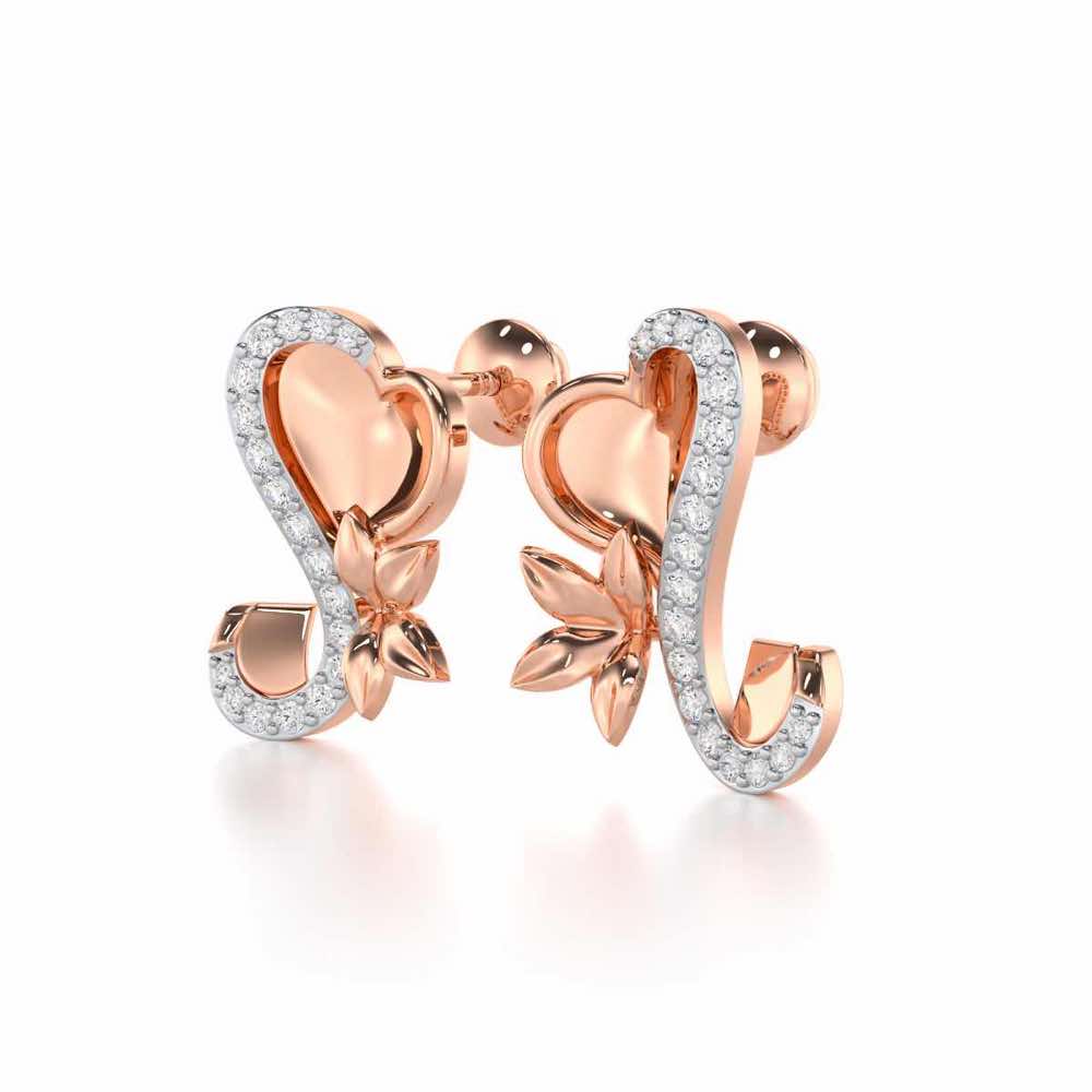 Luminous Aura Silver Earrings - Rose Gold - Image 3