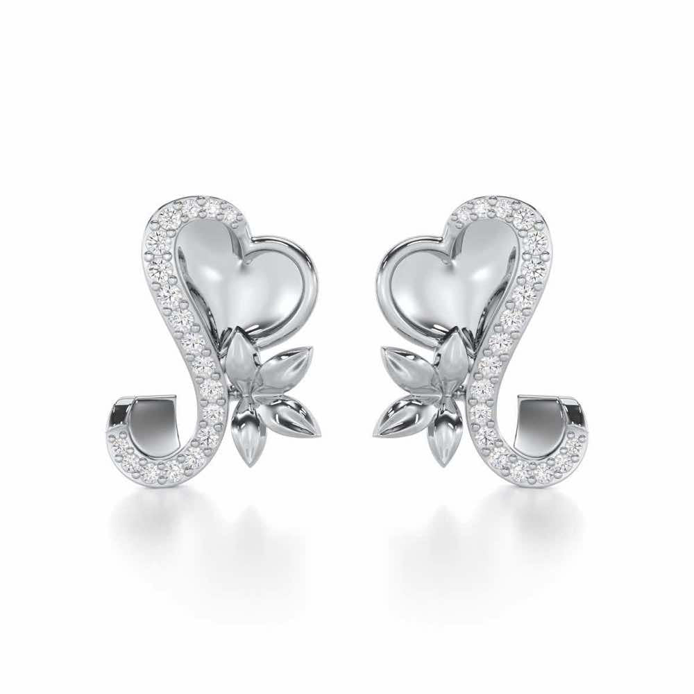 Luminous Aura Silver Earrings - White Gold - Image 1