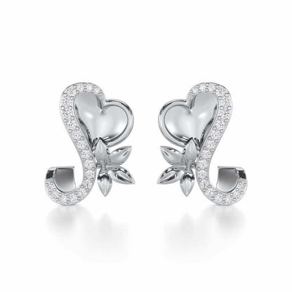 Luminous Aura Silver Earrings - White Gold - Image 1