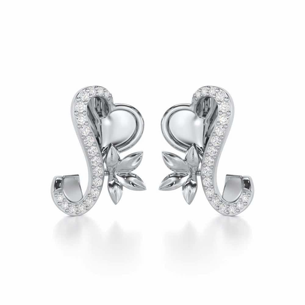 Luminous Aura Silver Earrings - White Gold - Image 2